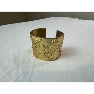 Kenneth Jay Lane Bracelet Gold Hinged Cuff Bracelet
